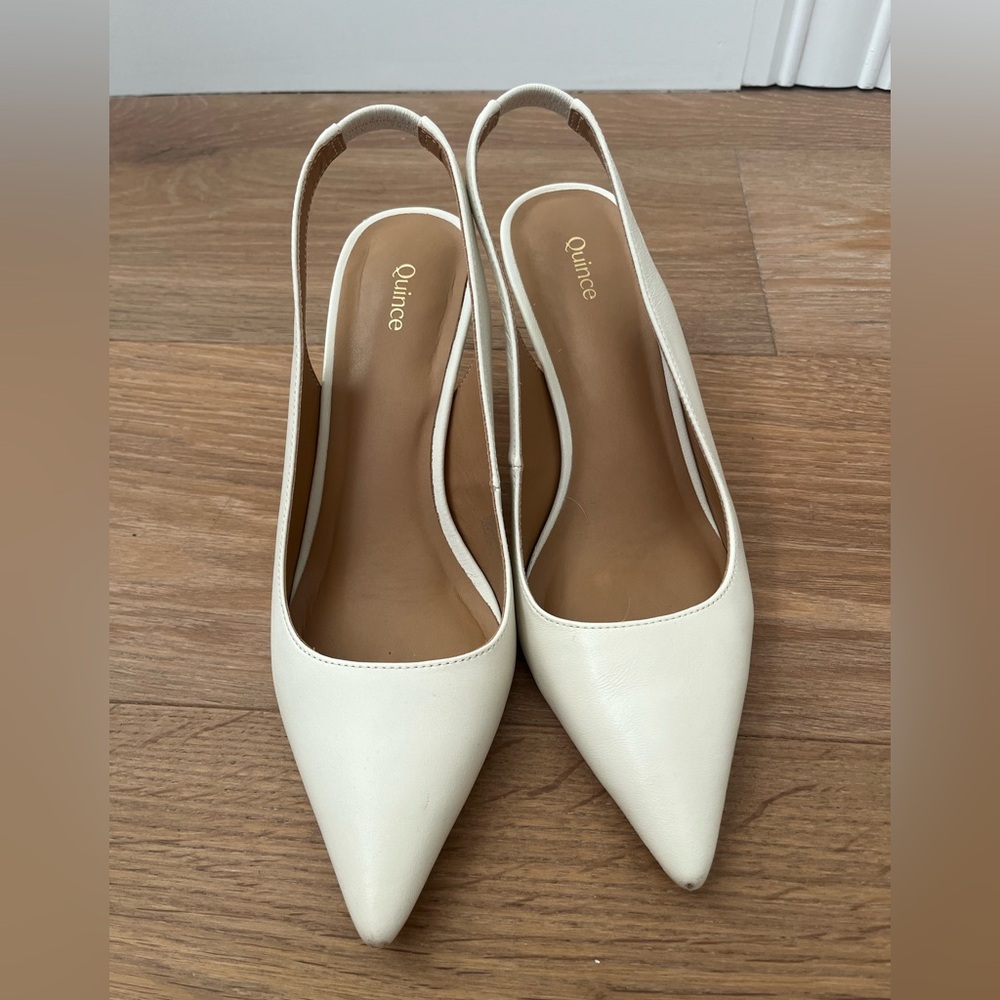Quince Ivory Slingback Pumps